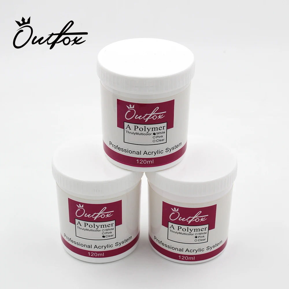

1 pc 120ml bottle a polymer professional clear pink white color nail acrylic powder for nail systems