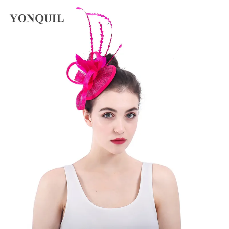 Fascinators свадебные головные уборы красивые аксессуары для волос ручной sinamay pillox шапки для элегантных для женщин Дерби головной убор