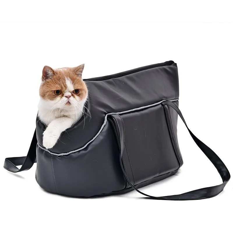Из искусственной кожи Pet Carrier Bag для кошки собаки щенка открытый Single-сумка Высокое качество Бесплатная доставка одно отверстие легко