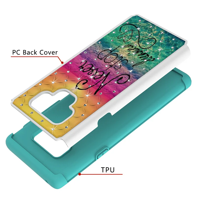 Bling Glitter Diamond Case for Samsung Galaxy Note 9 Painted PC & TPU Cover for Samsung Galaxy S9 Plus S9 S8 Plus S8 Phone Case 4 (2)