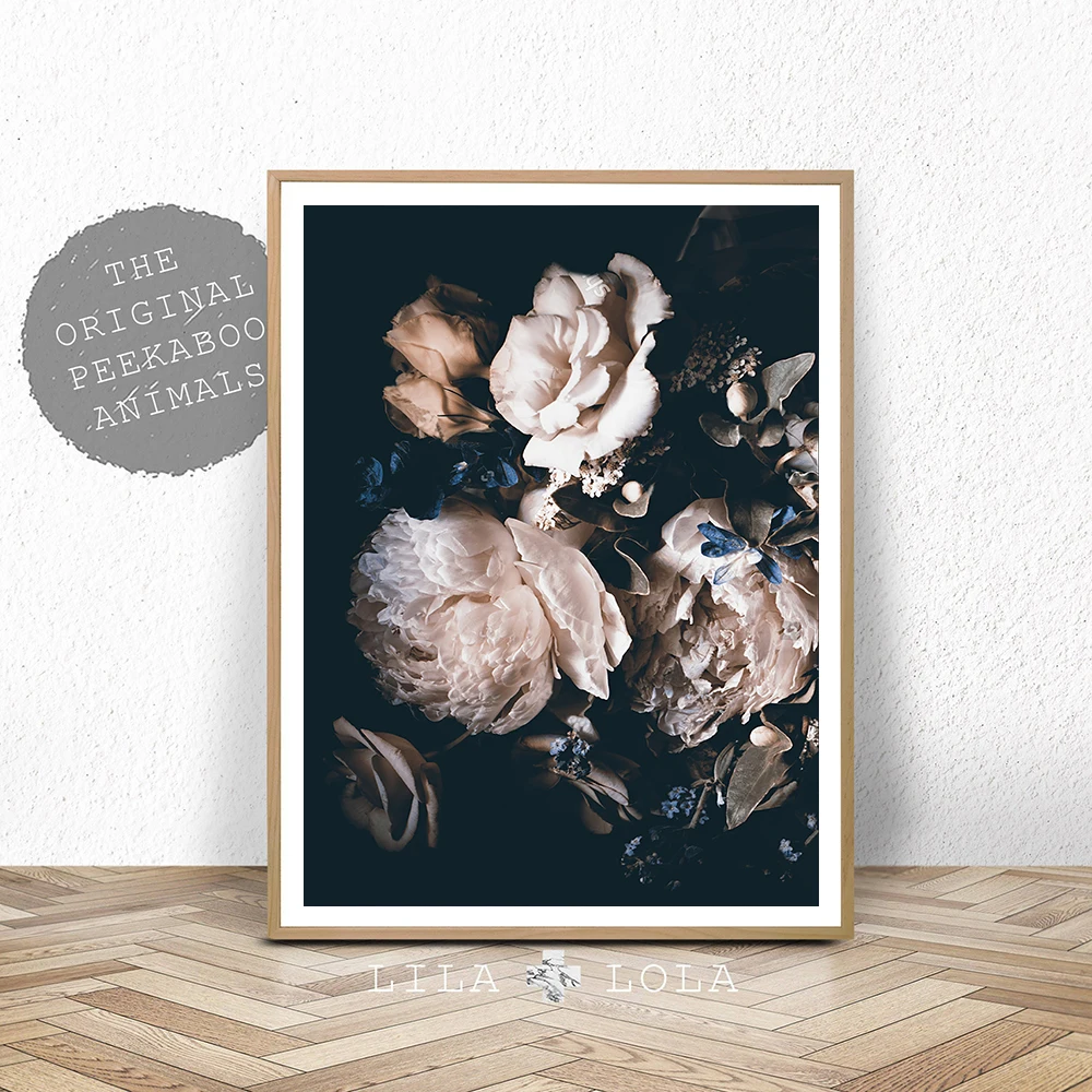 

Cuadros Decoration Salon Black Flower Posters and Prints Plant Canvas Painting HD On Wall Art Print Pictures For Living Room