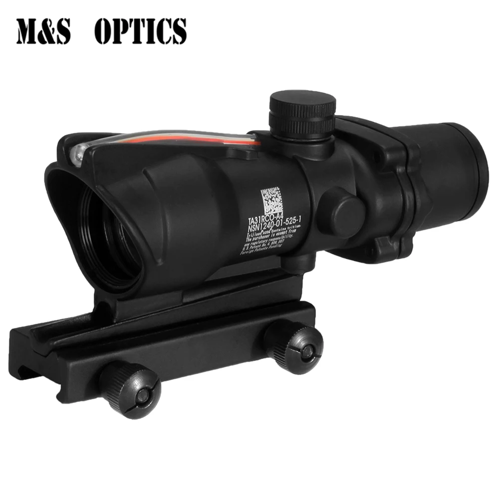 

Weaver Base 20mm Tactical Optical Hunting Accessories 4x32 ACOG High Mount Red Dot Riflescope Sight