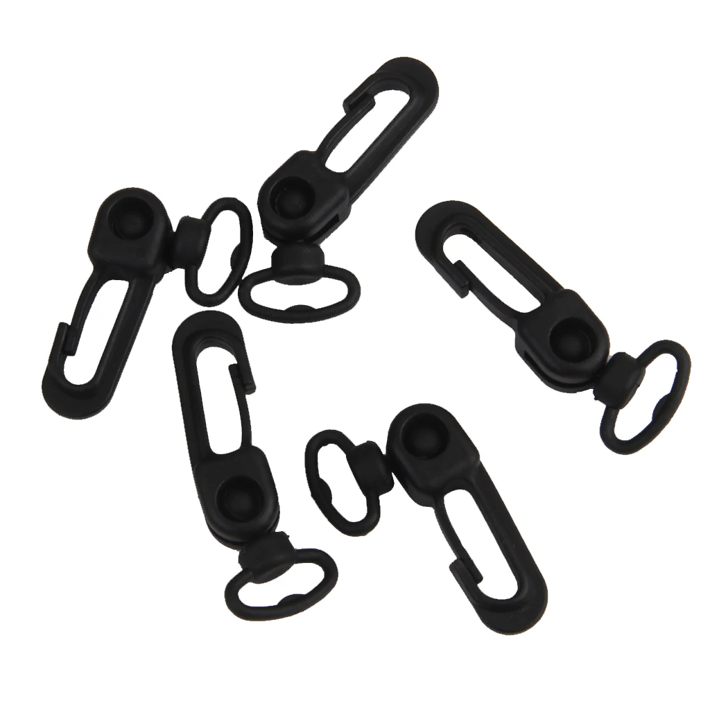 360 Degree Rotation Plastic Carabiners Hanging Buckle Spring Snap Clip Hooks Key Chains (5pcs Black) 