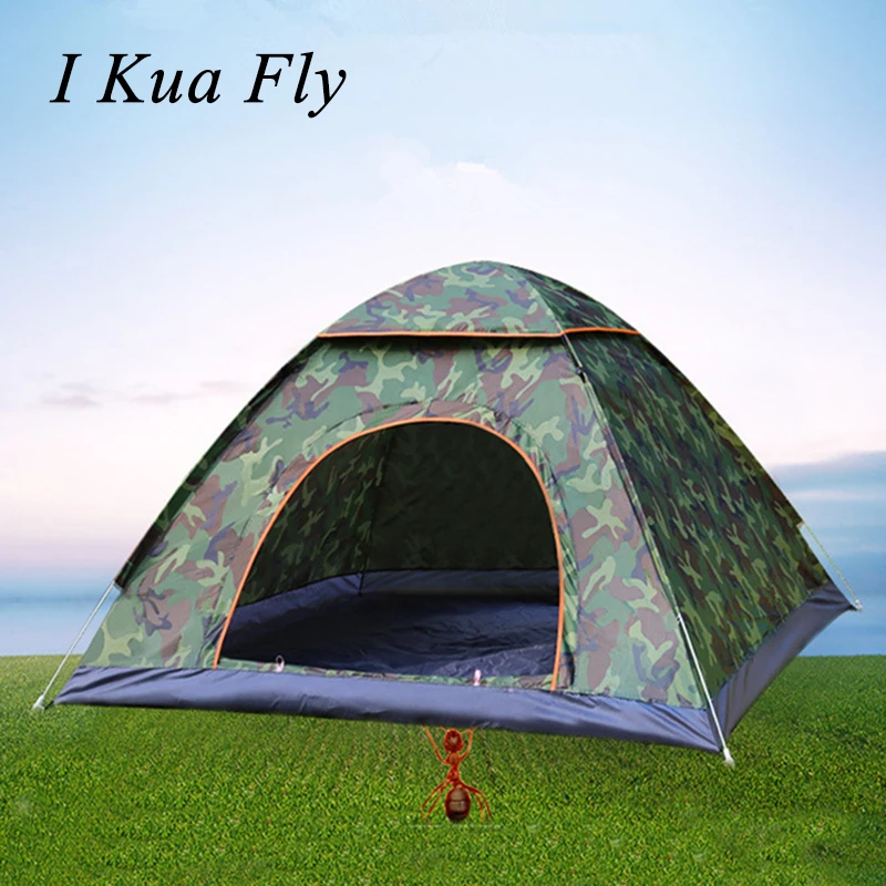

New 2-3 People layer Tents Waterproof Sunscreen Anti UV Tourist Tents Outdoor Family Camping Hiking Instant Tent 4