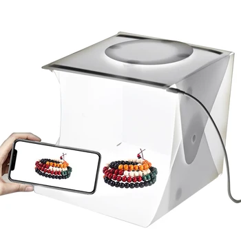 

SOONHUA Mini Folding Lightbox Photography Photo Studio Softbox Background LED Light Soft Box With 6 Backdrops Kit Light Box