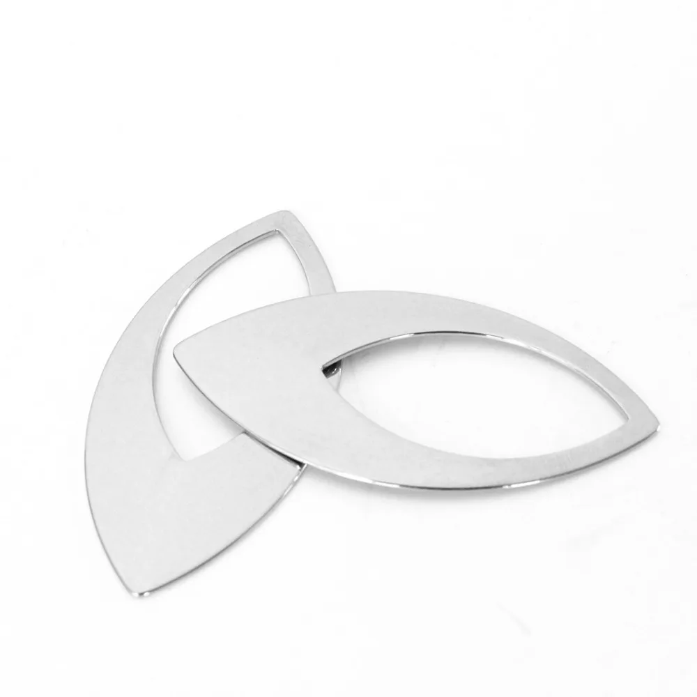 

10pcs/lot 23*47mm Stainless Steel Metal Leaf DIY Earring Drop Earrings For Women Hollow Out Finding Pendant F3387