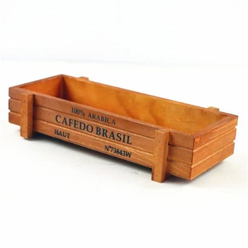 

Colourful Rectangle Plant Pot Decorative Wooden Plant Flower Boxes Garden Crates Table Flower Pot Garden Home Decor