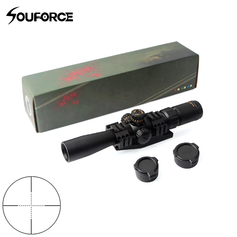 

Tactical 2-7X32BE Optical Rifle Scope Out-fit Red Green Blue Triple Illuminated Self-locking with Ring Accessory for Hunting