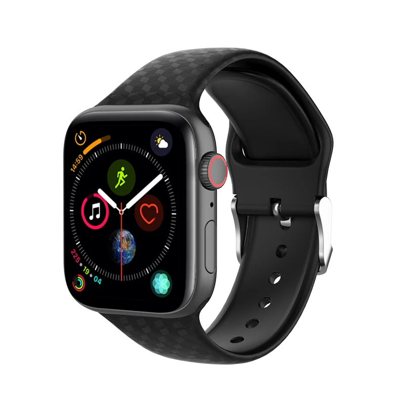 3D текстура ремешок для apple watch 4 5 Группа 44 мм 40 42 38 correa силиконовый наручных часов