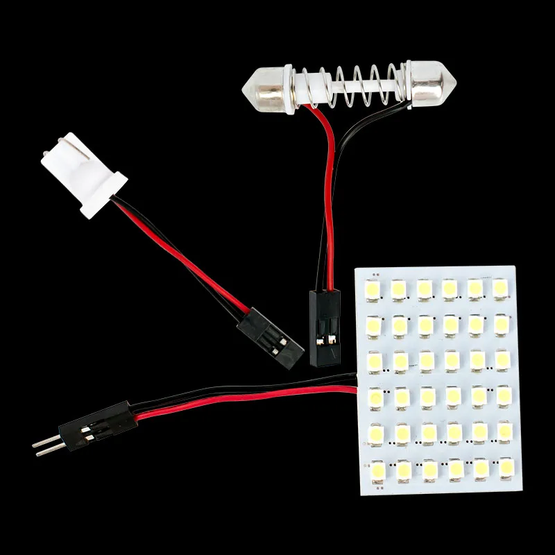 

T10 W5W C5W C10W Festoon(31mm 36mm 39mm 42mm) 2 Adapters 48 LED auto Panel lamp reading Lights Car interior map Dome light 12V