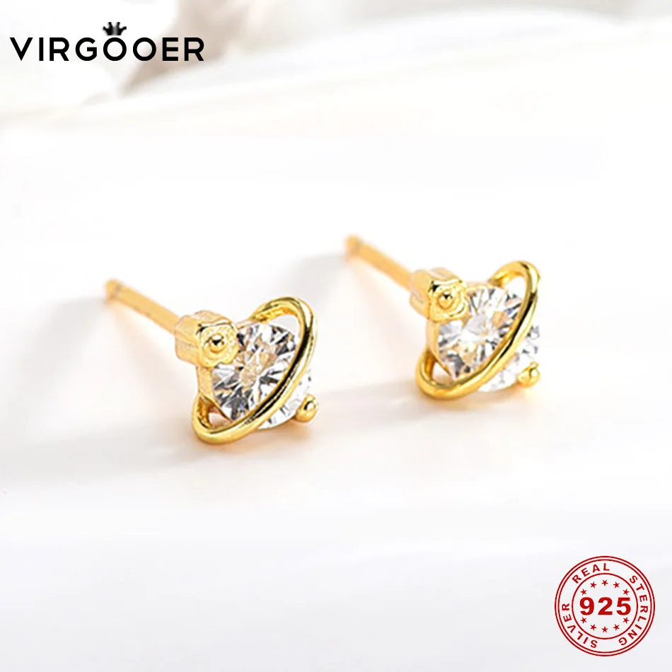 Virgooer серьги из серебра 925 пробы 2017 новые женские модные простой: золото серебро