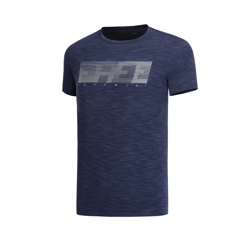 Li-Ning, мужская тренировочная серия, футболка, обычный крой, короткий рукав, полиэстер, подкладка, дышащая, Спортивная футболка, ATSP043 MTS3031 - Цвет: ATSP043-4H