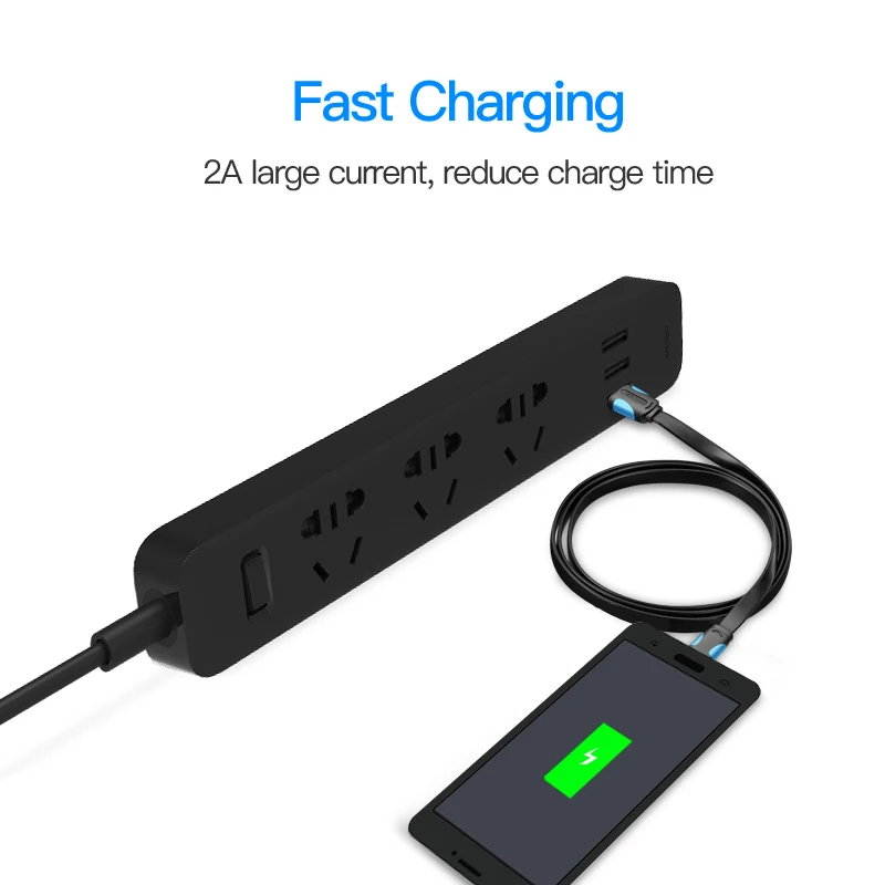 Vention مايكرو USB2.0 كابل ل كبل شحن الهاتف المحمول شاحن فائق 1.5 m 1 m 2 USB كبل مزامنة بيانات لسامسونج الروبوت كابل