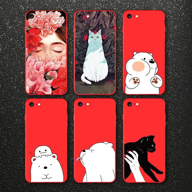  IIOZO ультра тонкий красный чехол для iphone 7  iphone 8.