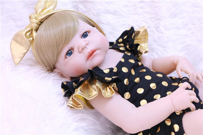 Блондинка волосы девушка bebes reborn 22 &quotNPK полный силикон Детские куклы для детей