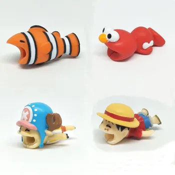 

New Style Kawaii Cable Protector for Iphone Cable Winder Panda Bite Phone Holder Accessory Organizer Doll Animal Model Funny