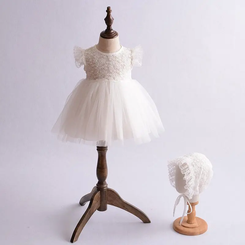 

Princess dress for baby girl summer baby clothes white lace infant clothes 1 2 years birthday wedding dress newborn kids dresses