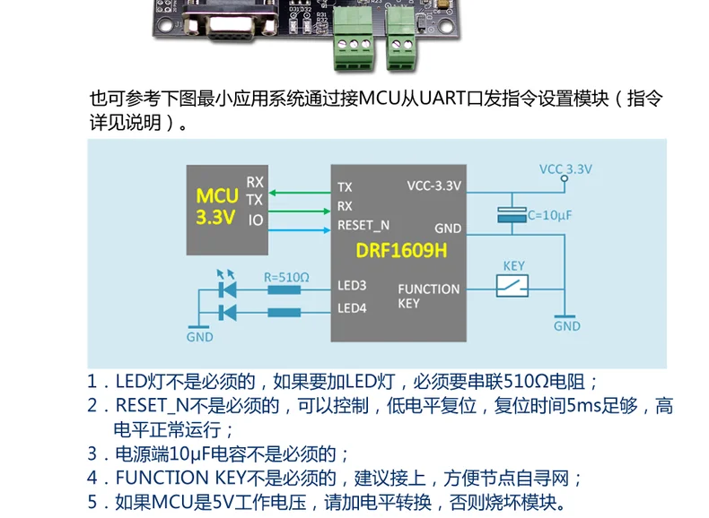 UART последовательный порт для ZigBee беспроводной модуль cc2630 чип DRF1609H с ПА 1,6 км