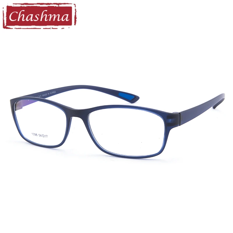 ChashmaTR90, очки, спортивные, стильные, длинные, темпэ, широкая оправа, очки, мужские, armacao de oculos de grau, прозрачные линзы, очки - Цвет оправы: Matte Blue