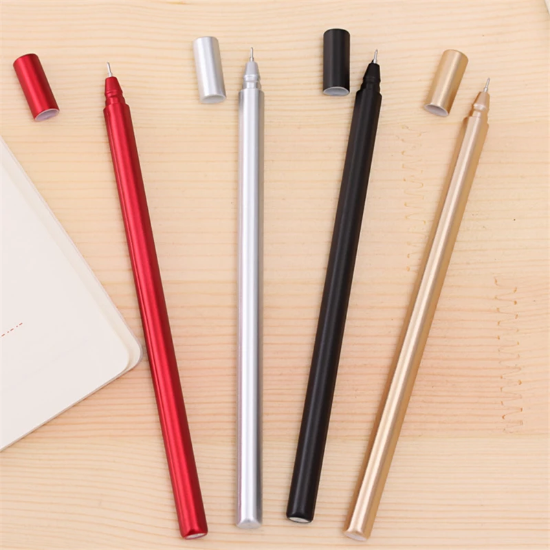 

DL Gel Pen Imitation Metal Texture Feel Pencil Creative Pen Student Black Signature Pen Korean Stationery Office Pens