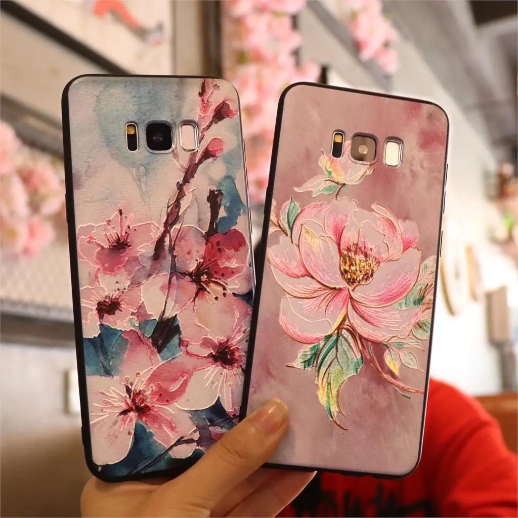 

Flower Silicone Case For TPU Samsung Galaxy A30 A50 A3 A6 A7 A8 A9 Star J3 J4 A5 J5 2017 J6 J8 2016 J7 2018 Plus 3D Relief Cover