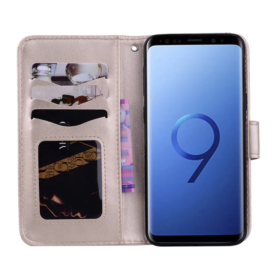 Роскошные Чехлы со стразами для samsung Galaxy S9 S8 Plus S7 S6 Edge S5 j3 j5 j7 США Европейская версия ретро откидная крышка D23Z