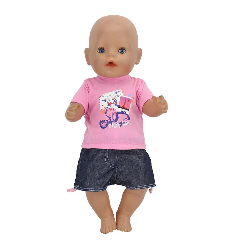 

2pcs In1, Shirts+Pants Wear For 43cm Baby Doll Doll 17 Inch Doll Clothes