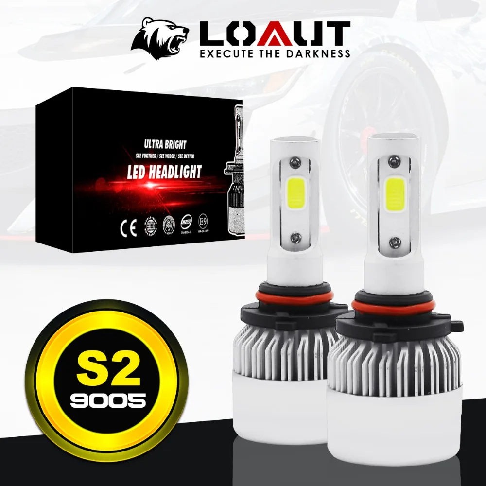 

LOAUT 2018 S2 Led Headlights 9005 9006 HB3 HB4 LED Car Headlight Bulb Hi-Lo Beam 72W 8000LM 6500K Auto Led Headlamp 12v 24v fog