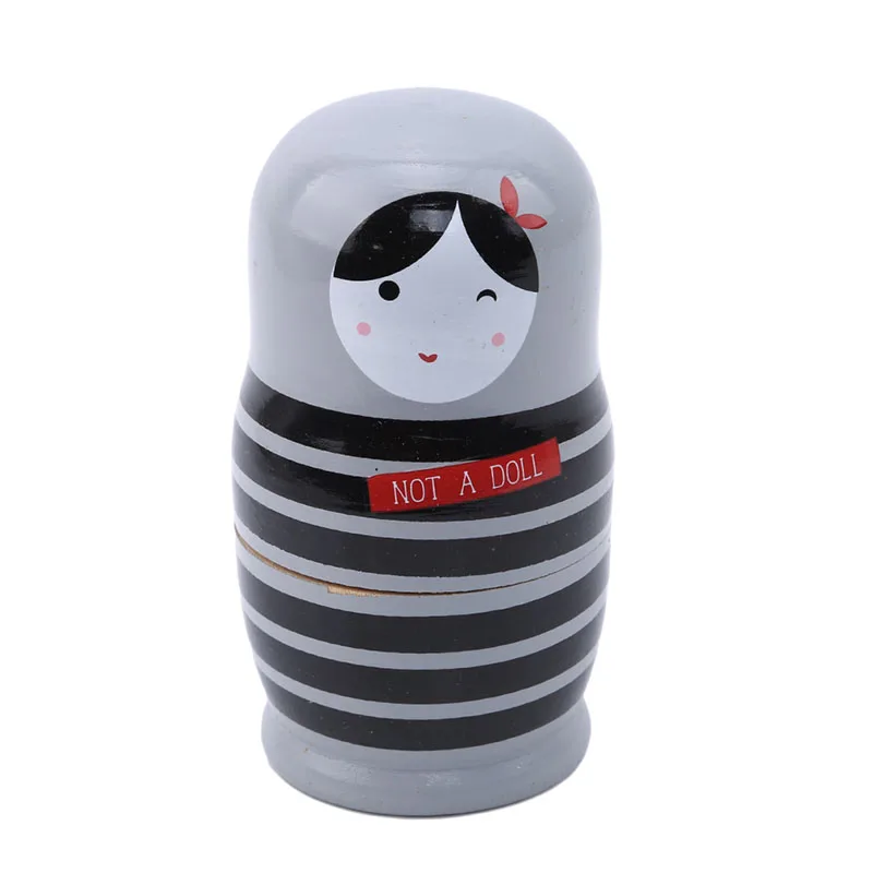 New Style 5 Pcs/Set Striped Girl Russian Dolls Hand Painted Home Decor Birthday Gifts Baby Toys Nesting Dolls Wooden Matryoshka