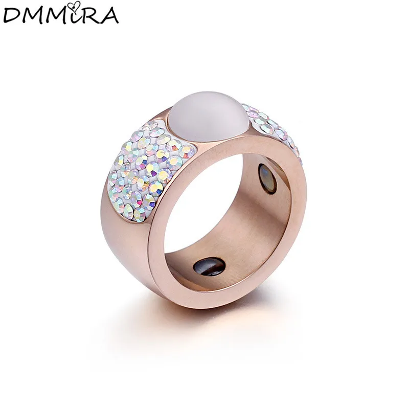 New Arrival Fashion Women Trend Color Zircon Rings Rose Gold
