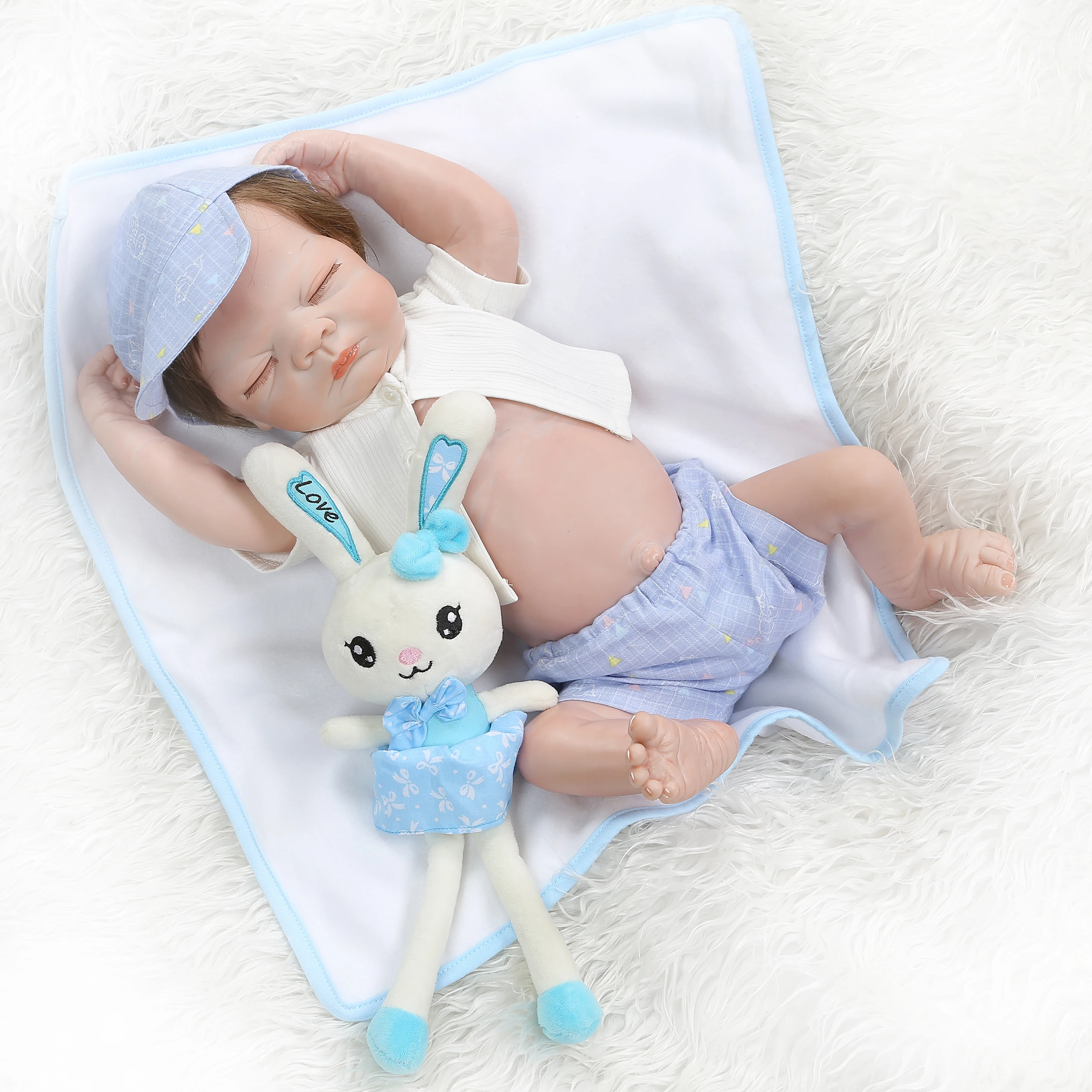 

NPKCOLLECTION 52CM bebe doll reborn full body silicone newborn sleeping baby boy bath toy Birthday Gift