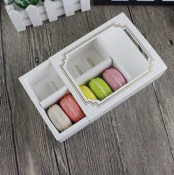 

200pcs 10 grains Window Macaron boxes,Gift boxes, chocolate box, cookie box