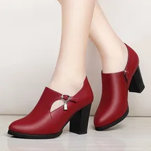 2019 Fashion Brand Women Ankle Boots Square High Heels Martin Shoes Woman Party Dancing Pumps Basic Leather Boots YG-B0067 fedonas new socks boots high heels mid calf boots for women slim party dancing shoes woman sexy autumn martin shoes prom pumps