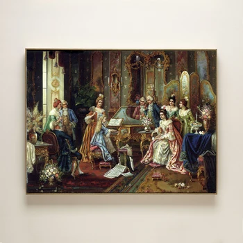 

court people classical princes play piano concerts canvas printings oil painting printed on cotton wall art decoration picture
