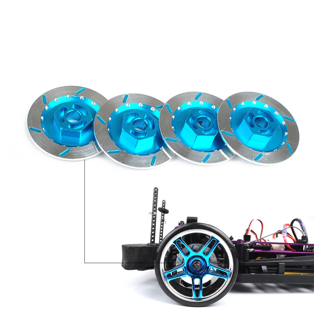 4 قطعة الألومنيوم سبائك قرص فرامل عجلة حافة مربع المعادن عرافة محول 12 مللي متر ل RC 1/10 سيارة HSP يطير الأسماك عربة شاحنة 94123 94122 D4 CS
