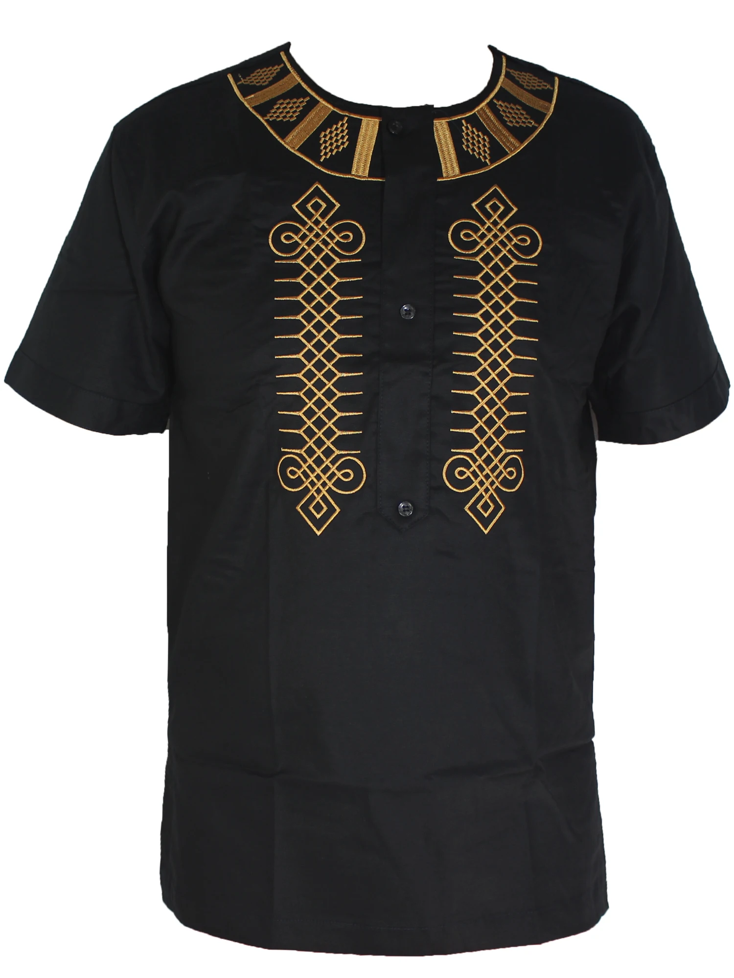 

Africa Summer Fashion Men`s Clothes Dashiki Embroidery T Shirt Henley Collar Tshirt African Dress T-shirt Bazin Tops