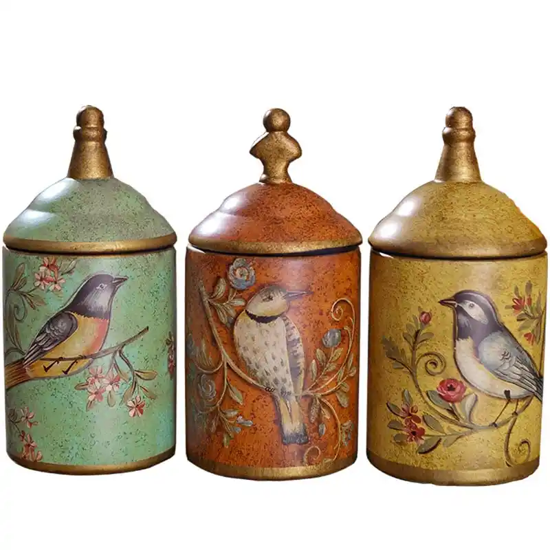 Vintage Ceramic Kitchen Canister Jars Storage Bottles Retro Tea Candy Tin Sugar Pot Organizer Painted Cans Cooking Storage Jars Tea Caddystorage Bottle Aliexpress