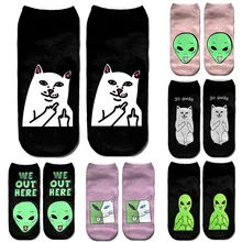 Dreamlikelin забавные 1 пара 3D печать женские мужские носки Модные хипстерские чужеродные хлопковые Полиэстеровые носки