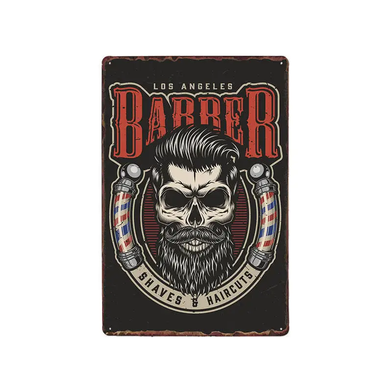 hohappyme Vintage Barber Shop Metal Signs Barbershop Poster Bar