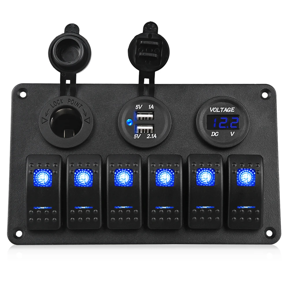 marine switch panel yacht boat car + usb Car Charger + Cigarette