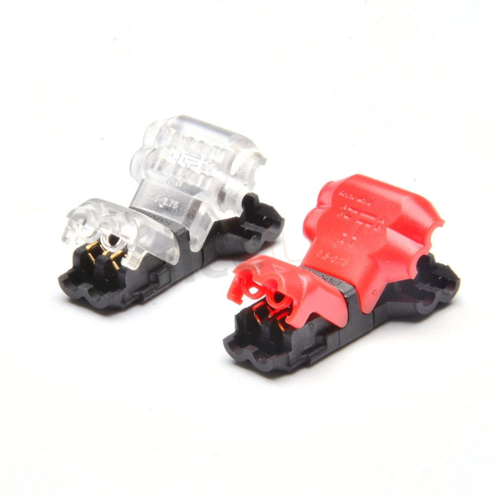 10pcs 2pin T Shape Scotch Lock Quick Splice Wire Wiring Connector Terminal Crimp for 22 18AWG