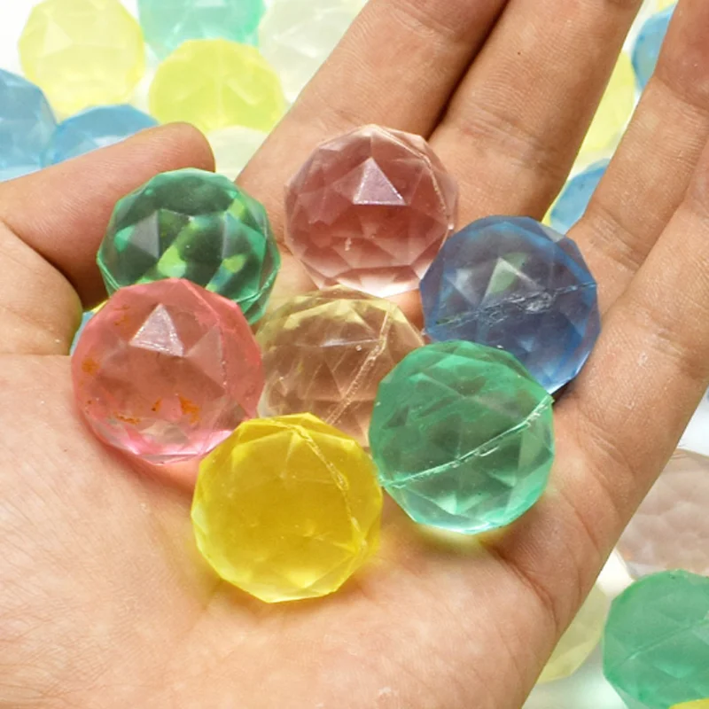 

10 Pcs/lot Lovely diamond shape Bouncing Ball floating in water child elastic rubber ball kids of pinball bouncy toys 27mm