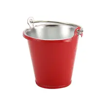 Мини красное Ведро Металлическое Ведро инструмент декоративный для 1/10 RC Рок Гусеничный осевой SCX10 90046 Traxxas TRX4 Tamiya CC01 RC4RD Малый