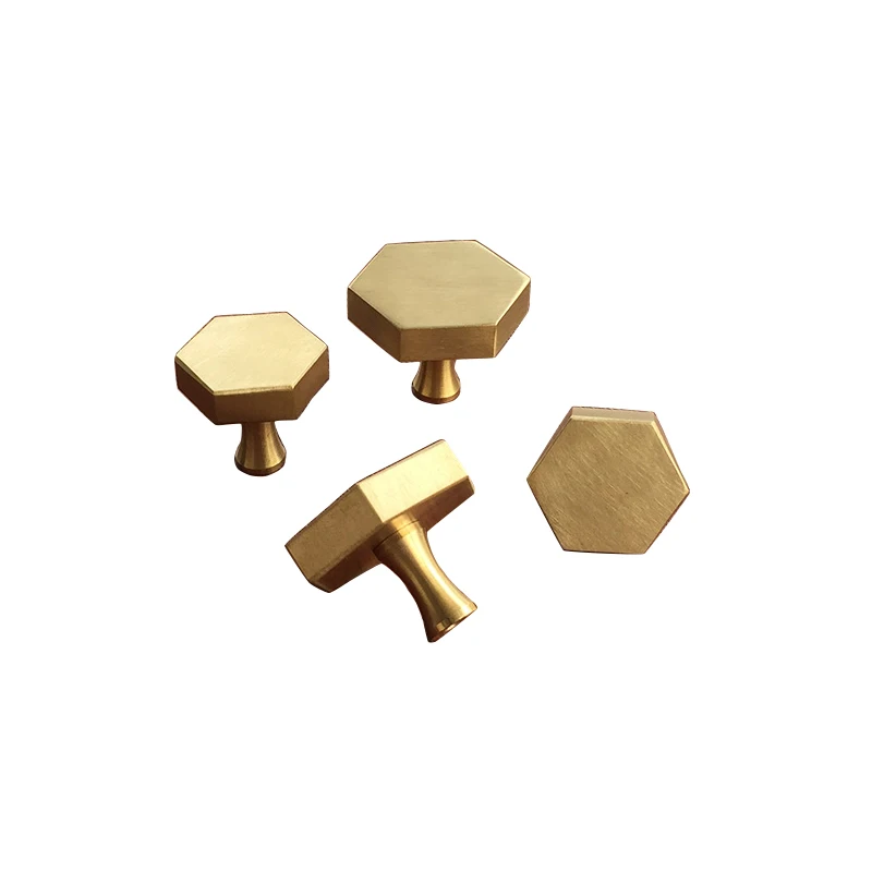 gold Antique Brass Hexagon Knobs Cabinet Knob Handle Dresser Knobs Drawer Pulls Kitchen Furniture Hardware