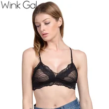 Wink Gal Кубок Кружева Женщины Intimates Bralette Полный оборками Удобная сексуальный бюстгальтер 1942