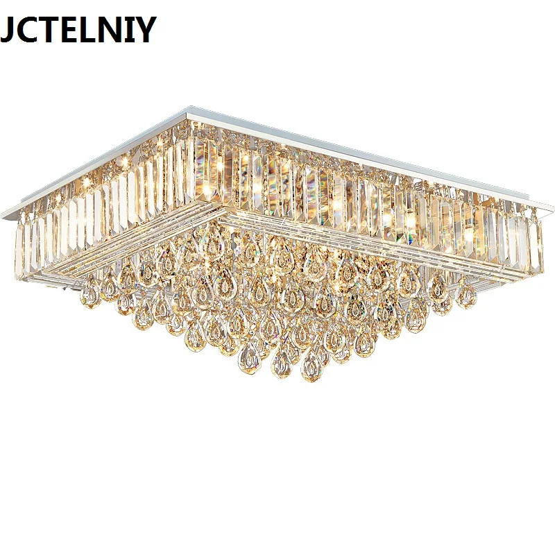 

Led living room lamps rectangle crystal lighting home ceiling light headlight modern brief