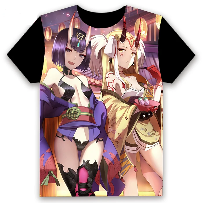 Футболка в стиле аниме FGO Fate/Grand Order Shuten douji повседневная черная футболка унисекс с
