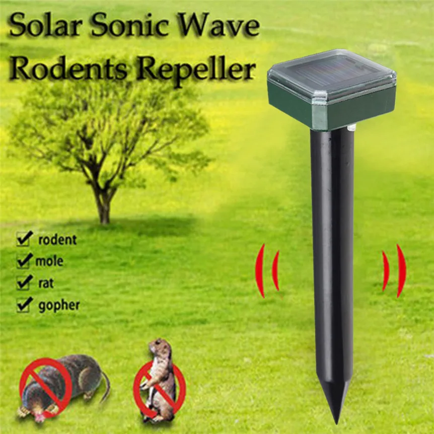 

Solar Power Ultrasonic Gopher Mole Snake Mouse Pest Reject Repeller Control for Garden Yard Drop Shipping JL20