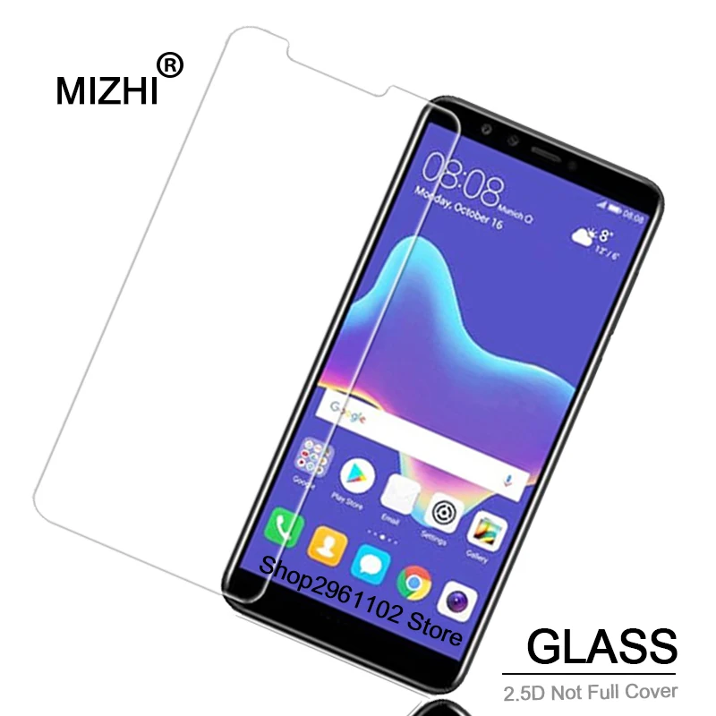 

protective glass on the for huawei y9 2018 glass y 9 9y enjoy 8 plus screen protector tempered glas protect protection film 9h