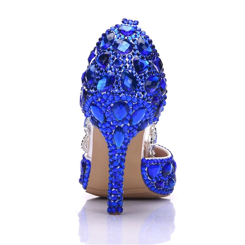Zuoxiangru Sandalias Mujer Roma lavanda Con La El De Cristal Estilo Azul Zapatos Diamante Hebilla Más Tamaño Bling Correa blanco multiple oro Boda Punta Lujo PSq8rPw